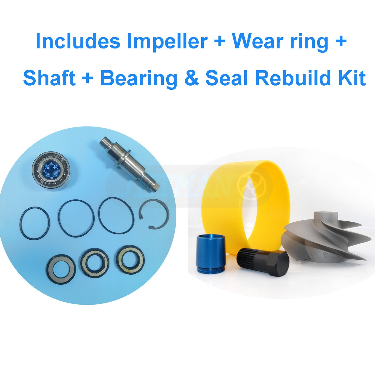 Impeller 267000951+Wear Ring+Tool+Shaft+Bearing For Sea-Doo RXP-X