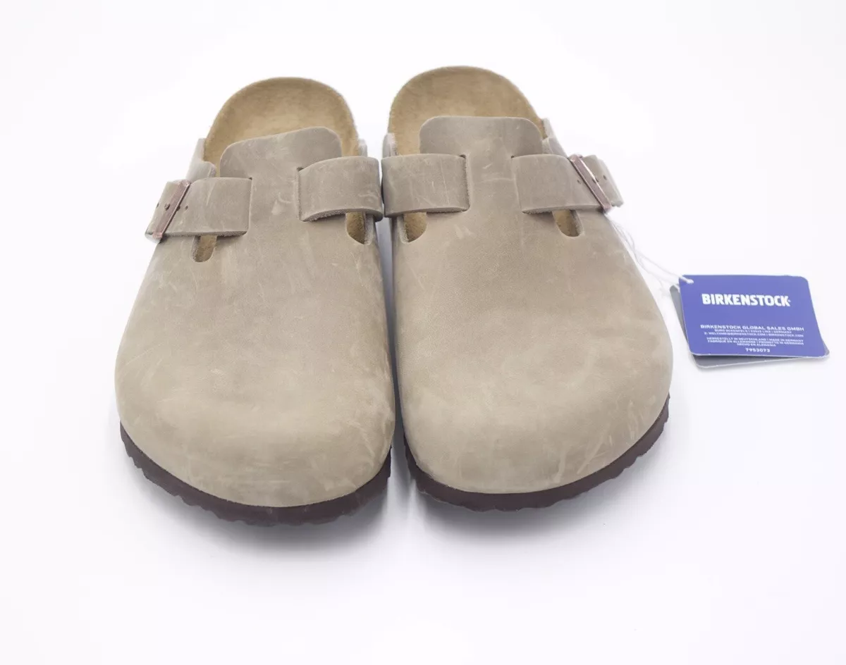 Birkenstock Boston Oiled Leather Clog Men s 44 11 Tobacco Brown eBay