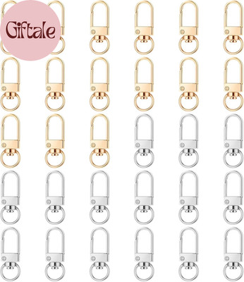 Lobster Claw Clasp 30 PCS Gold & Silver Keychain Hooks 360°Swivel Snap Hooks Met
