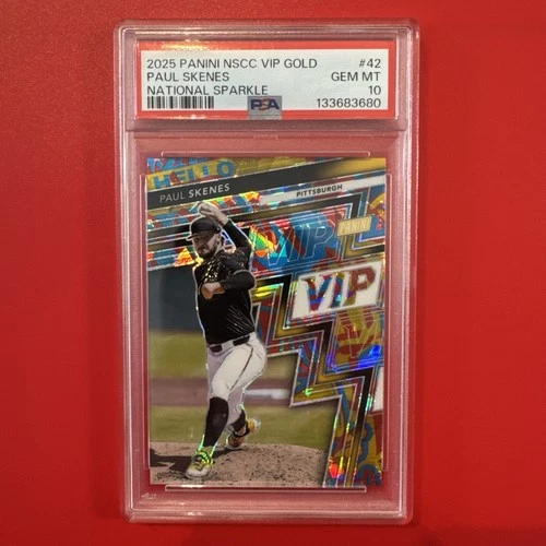 Paul Skenes 2025 Panini NSCC VIP Gold Pack National Sparkle #07/45 PSA 10 🔥