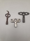 Set Of 3 Antique Vintage Hollow Barrel Clock Watch Winding Keys. — photo 1