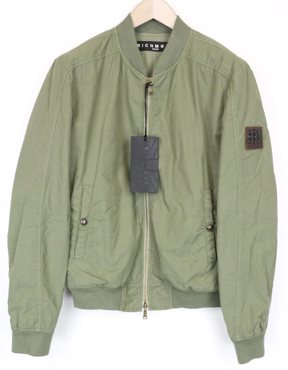 Veste Bomber Homme Richmond Taille 48 - Vert - Coton - Neuf Avec Imperfections