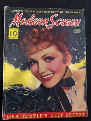 1939 FEBRUARY MODERN SCREEN MAGAZINE - CLAUDETTE COLBERT FRONT COVER ...