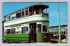 North Kennebunkport ME-Maine Double Decker Street Car Vintage Postcard