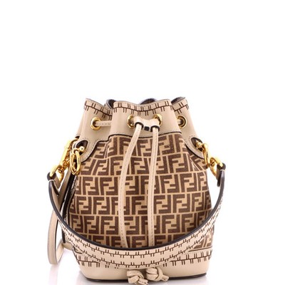 Fendi Mon Tresor Bucket Bag Zucca Suede Mini | eBay