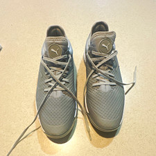 PUMA Men s Gray Low Top Lace-Up Athletic Snea...