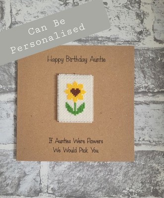 Happy Birthday Karte - personalisiert - Sonnenblume  / Tante/Mama/Kindermädchen/Frau etc