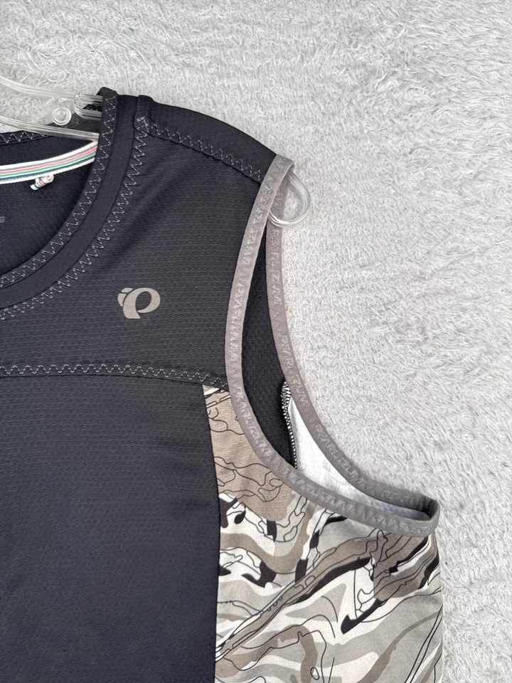 Pearl Izumi Cycling Jersey Women 2XL XXL Black Beige Full Zip Tank Sleeveless - Image 2 of 4