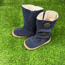 Livie And Luca Boots Shoes Navy Blue Size 6C So Cute Button Detail Side Zip GUC