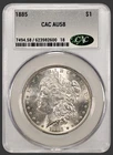 1885 MORGAN "CAC AU58"🔥LUSTER/ BREAST FEATHERS & WINGS BEAUTIFUL COIN, WOW!💥✅