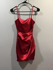 Womens Windsor Sleeveless Dress Size Small Red Satin