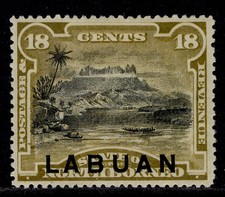 NORTH BORNEO - Labuan QV SG71, 18c olive-brown, M MINT. Cat &pound;35.