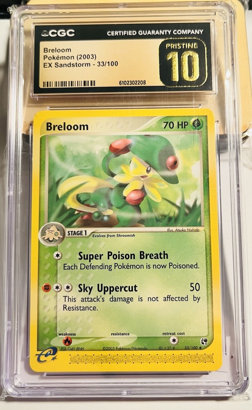 2003 POKEMON Ex Sandstorm Breloom CGC 10 PRISTINE