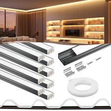 VST 10pack 3.3FT Black U Shape Aluminum Channel with 33FT White Flexibla Diffuse