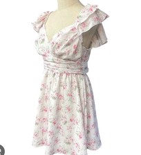 NWT Altar'd State Raquel Ruffled Mini Dress Womens L Cottage Core Spring