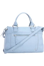 American Leather Co. Jamestown Leather Satchel w/ Crossbody Pool Blue