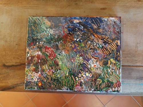Acrylbild Kunststück 18x25 Cm Kunstwerk Landschaft Blumen Direkt vom Künstler - Bild 2 von 10