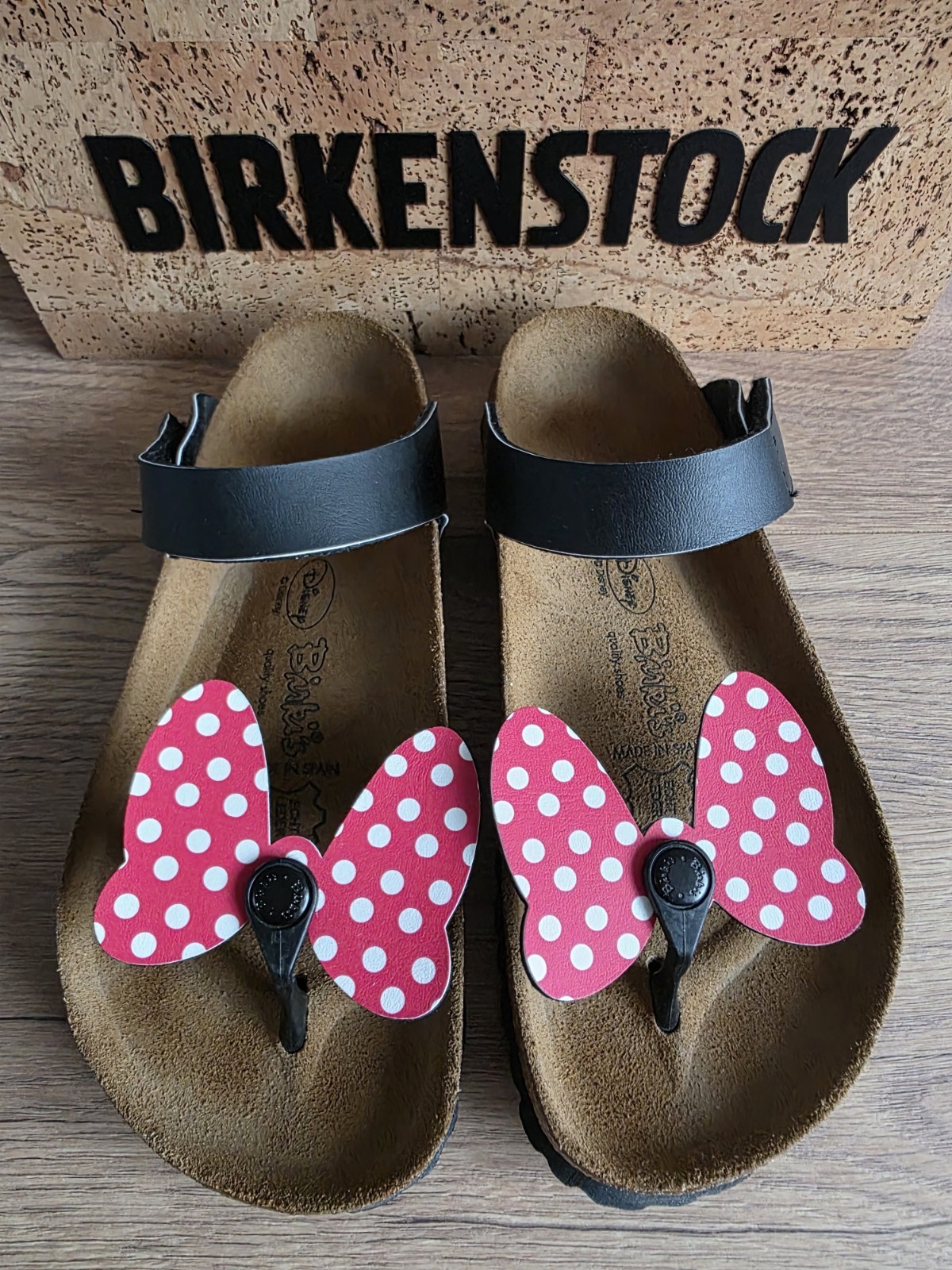 Birkis by Birkenstock Disney Tofino Minnie Mouse Ribbon Sandals UK 4.5 Rare image 2