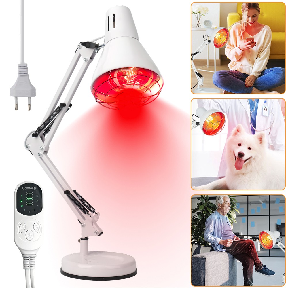 Infrarotlampe Rotlichtlampe Wärmelampe Infrared Lamp Infrarot Strahler mit Timer