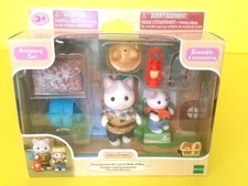 NIB) Calico Critters EXCITING EXPLORATION SET Latte Cat Brother & Baby