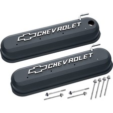 1947-2015 Gm With Ls Engines - Alum Slant Edge Valve Covers W Raised Chevy