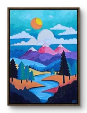 Xtn Original 9x12 Modern Landscape Contemporary Expressionist Canvas Painting