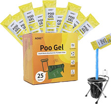 Portable Toilet Absorbent Gel Powder - Lemon 25 Pack Poo Deodorizing Treatment f