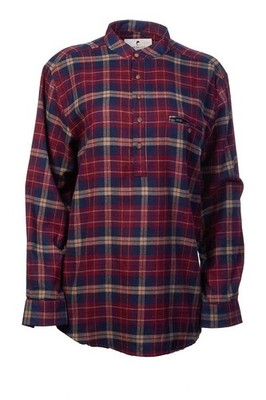 Damen Großvater Flanellhemd 100 % Baumwolle weinrot marineblau kariert...