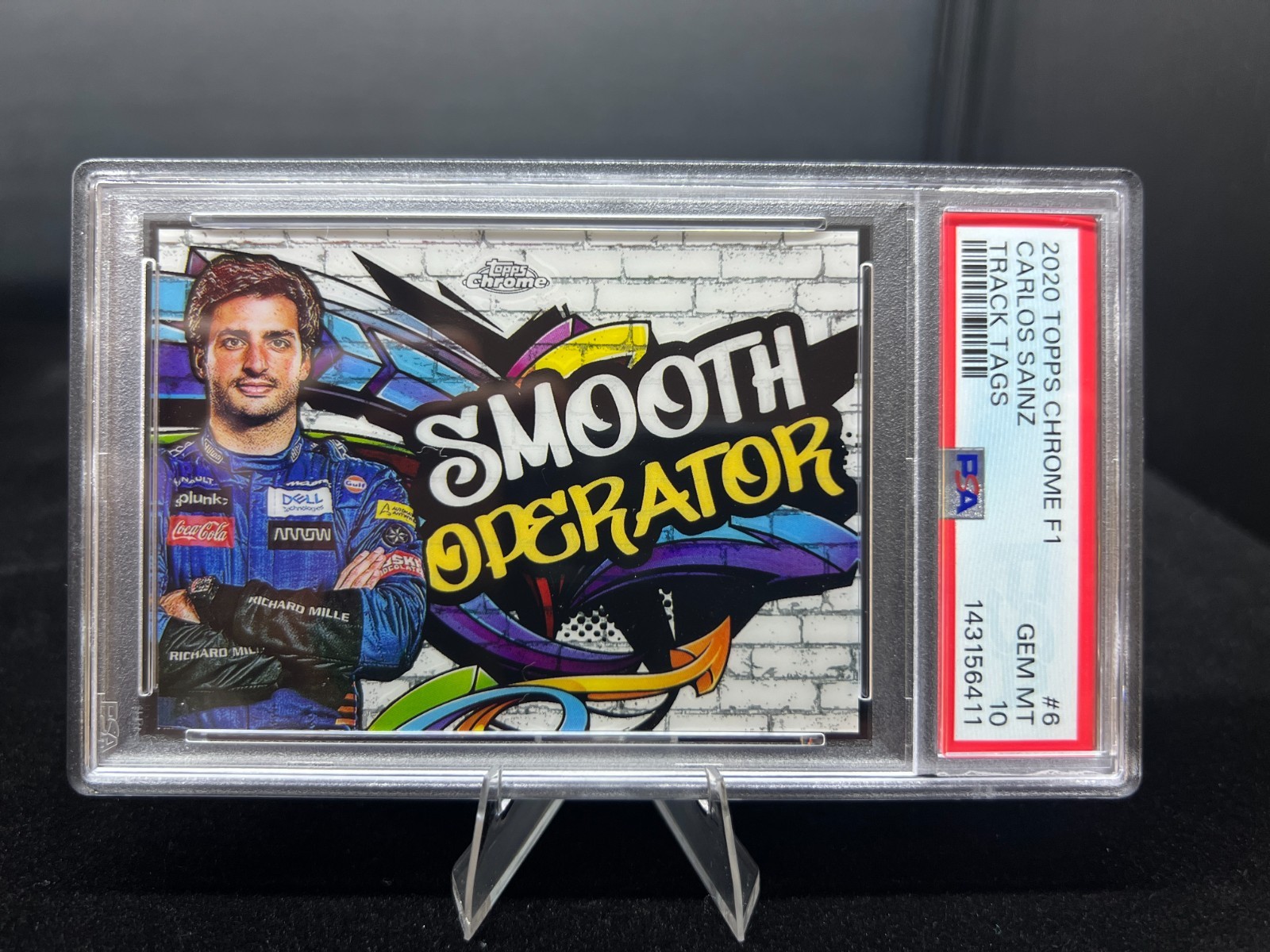 2020 Topps Chrome F1 Track Tags Carlos Sainz PSA 10