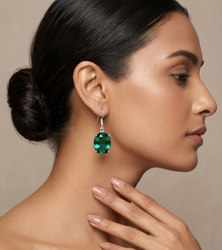Pendientes artesanales de plata de ley 925 con piedras preciosas de turmalina Paraiba 1,5
