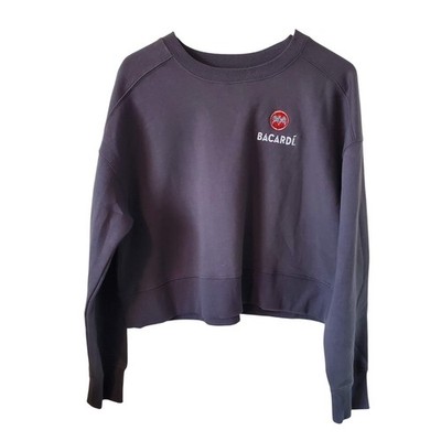 Bacardi Rum Womens Cropped Sweatshirt Size XL Gray 