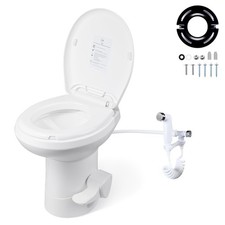 Yescom RV Camper Gravity Flush Toilet 20" Height Elongated for Travel