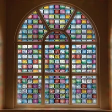 Rainbow Window Tint, Decorative Privacy Film - 35.4 x 118 inches, Anti UV