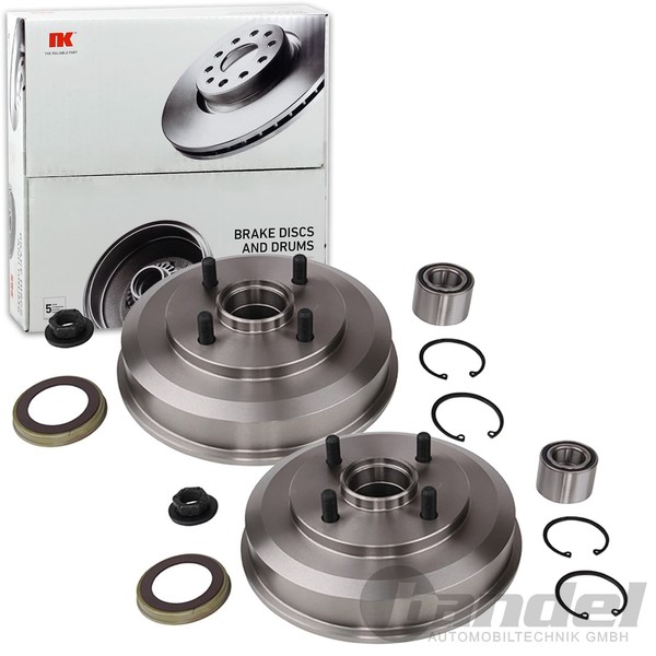 2X NK Ø 203Mm Bremstrommeln Satz Hinten Passend FüR Ford Focus | 252542-image