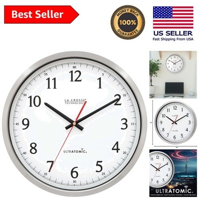 Modern Atomic Wall Clock - 14-Inch Shatterproof Stainless Steel Design for Homes