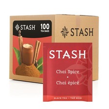 Stash Tea Chai Spice Black Tea, Box of 100 Bags 100 Count Pack 1