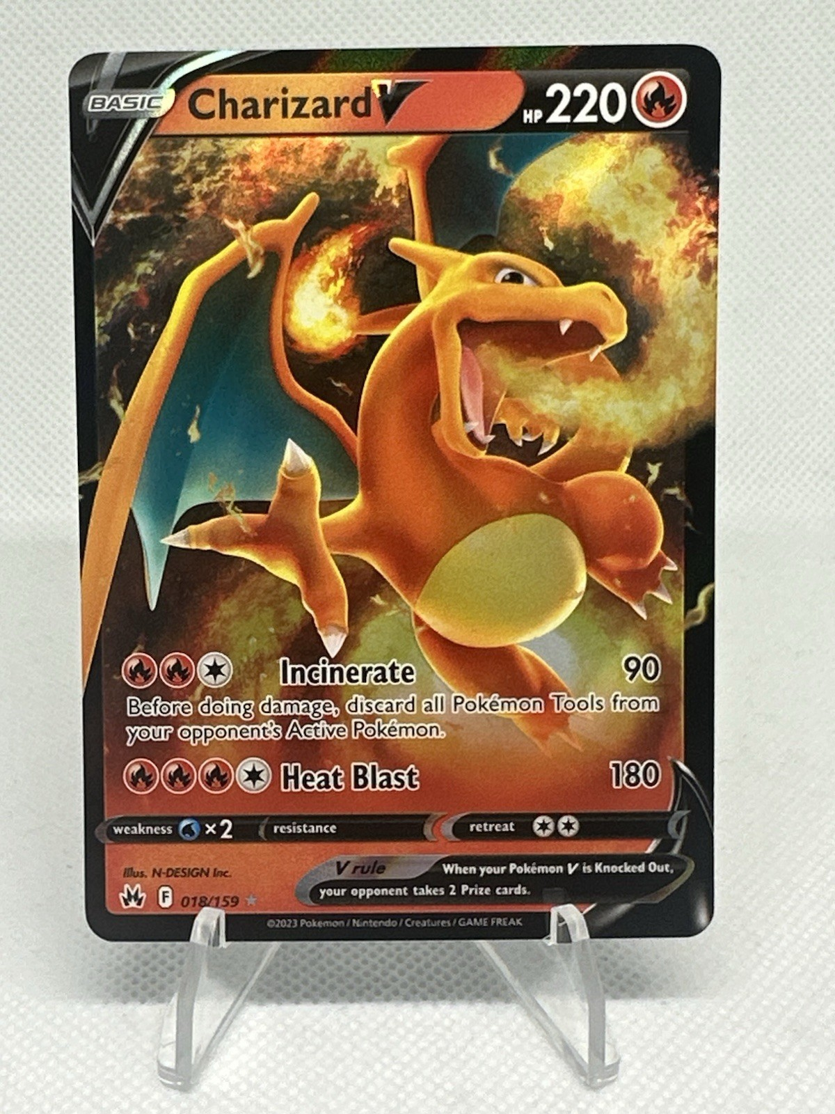 Pokémon TCG Charizard v Crown Zenith Holo Ultra Rare Card 018/159