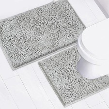 Bathroom Rugs Chenille Bath mat 2 Piece Set, Super Absorbent, Strong PVC Non