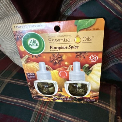 New Air Wick Essential Oils Pumpkin Spice Scented Oil 2 Refills Limited Edition