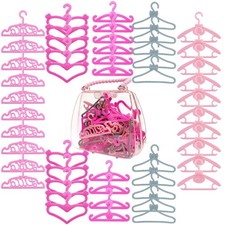 HighFun 50PCS Doll Hangers for Barbie dollhangerswithcase