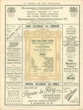 1919 Aida Covent Garden theatre programme opera Emmy Destinn Louise Kirkby Lunn