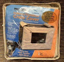 Precision Indoor Outdoor Dog Crate Cover Tan Nylon Canvas 42  Sz 5000 Heavy Duty