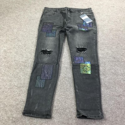 GVAPI Jeans Mens 40 Patchwork Distressed Slim Straight Limited Edition Pants