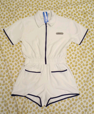 ☆Adidas☆Originals Towel Terry Shorts Jumpsuit White Adidas Originals Towel-Terry Short Romper Jumpsuit Women's