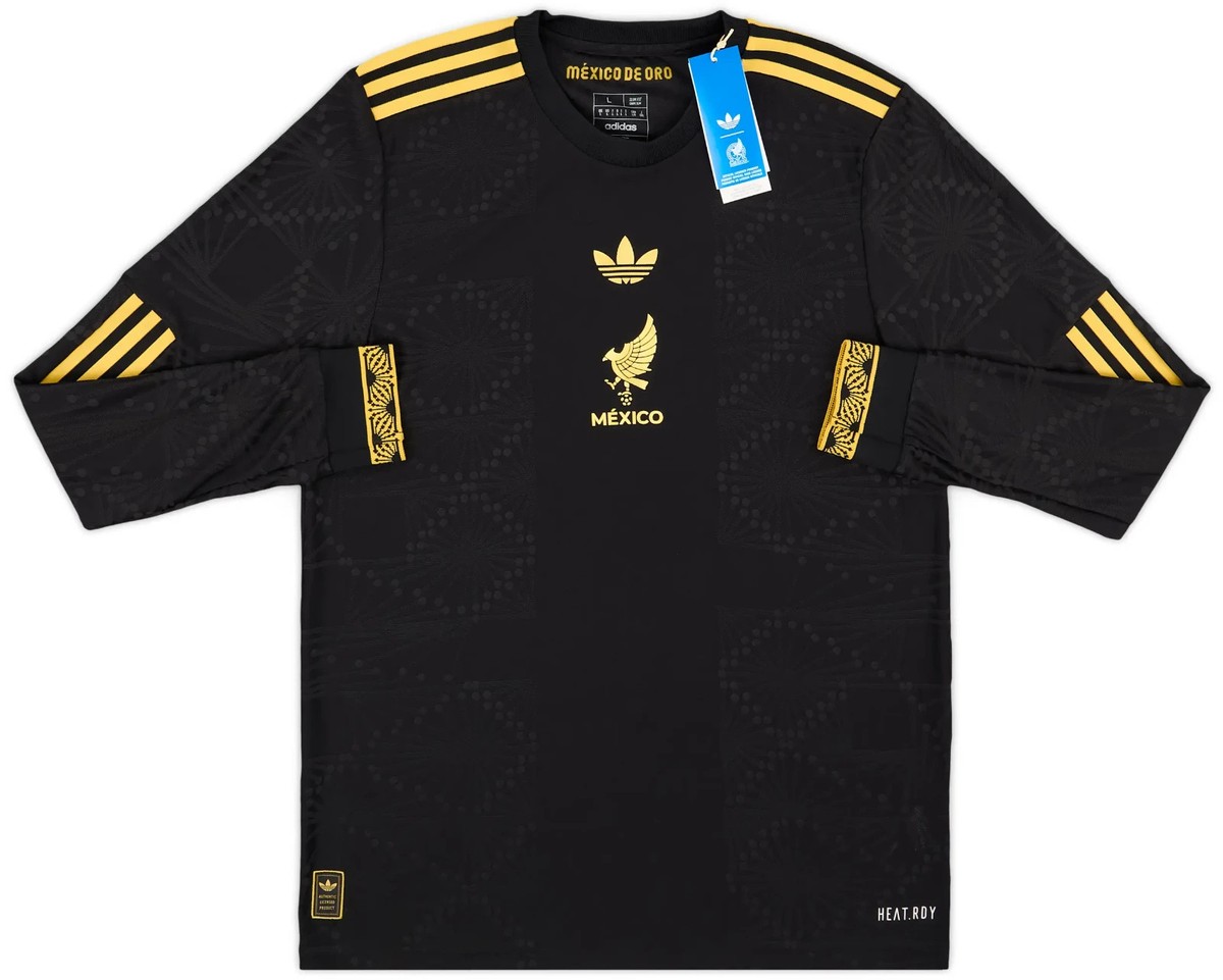 2025 Mexico Authentic Home Jersey Large Long Sleeve Gold Cup De