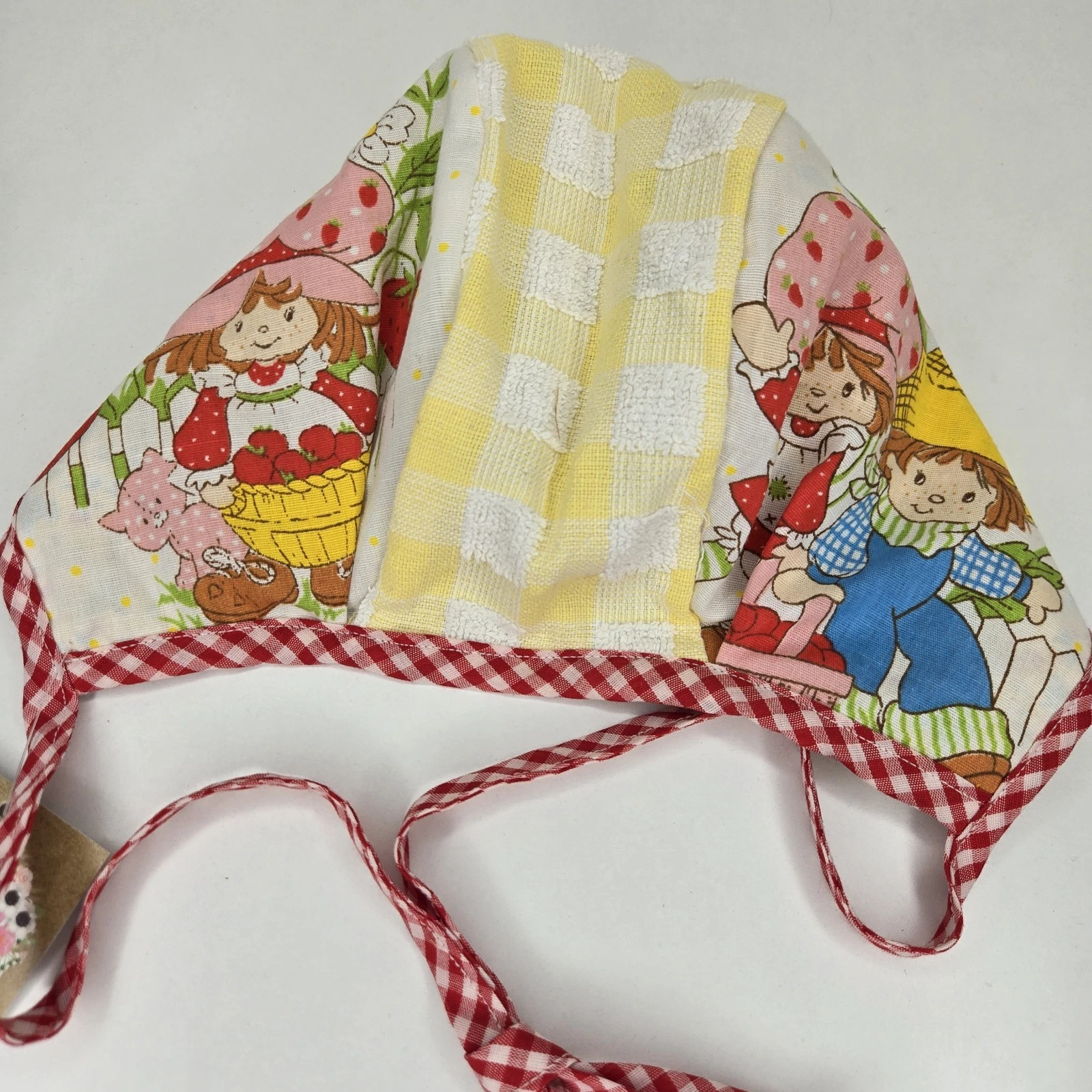 Vtg 1980 American Greeting Strawberry Shortcake Huckleberry Pie Fabric Bonnet