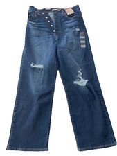 Levi's Ribcage Straight Ankle Women  s 30x27 Button-Fly Dark Blue NWT New