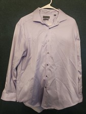 Calvin Klein Mens Dress Shirt Infinite Non Iron Slim Fit Purple L 16 1/2 32/33