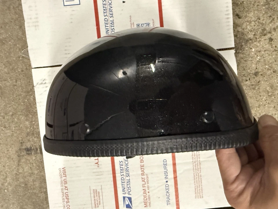 HALF HELMET AHP DOT FMVSS 218 Certified Black Motorcycle HALF Helmet BEANIE S - Image 3 of 4