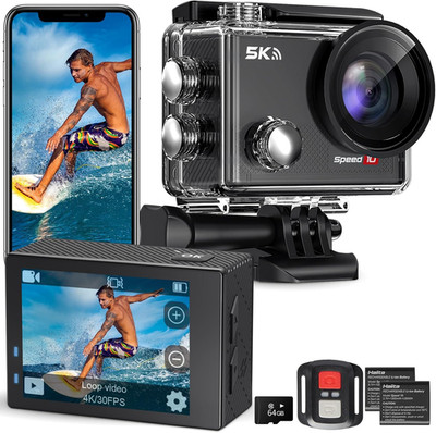 Action Camera 5K 30FPS Waterproof Camera Underwater 131FT with EIS Wifi App Remo